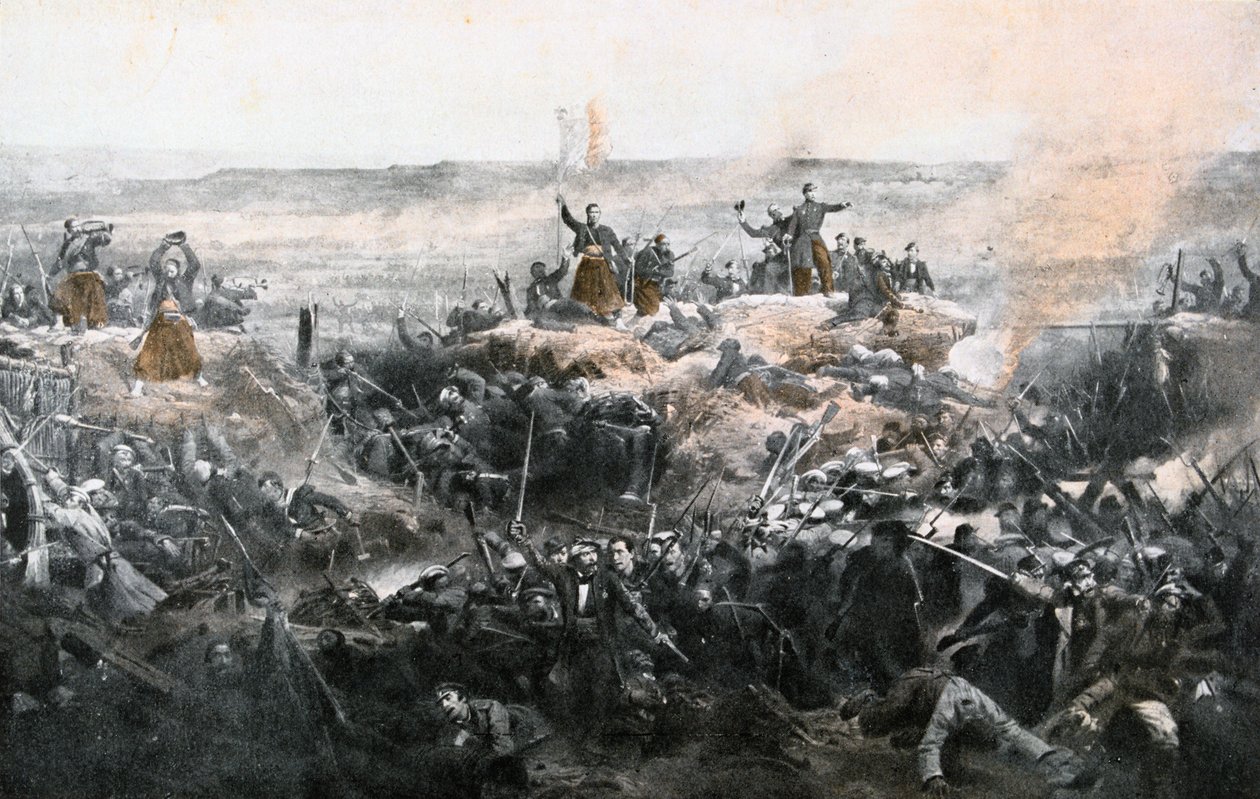 Inntak av Malakoff av den franske hæren, 1855 av Adolphe Yvon