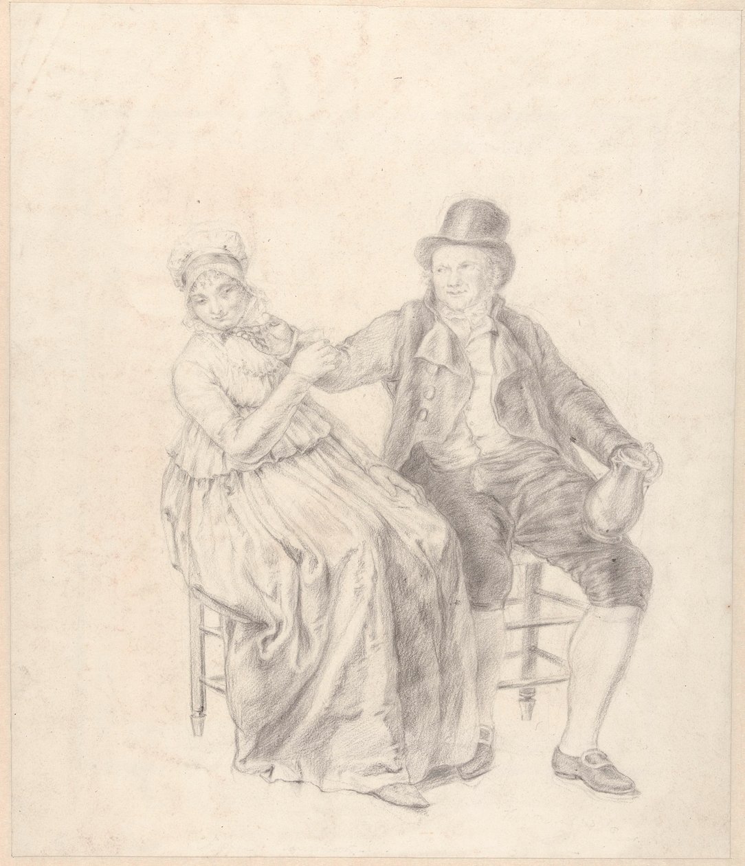 Sittende dame og herre av Adriaan de Lelie