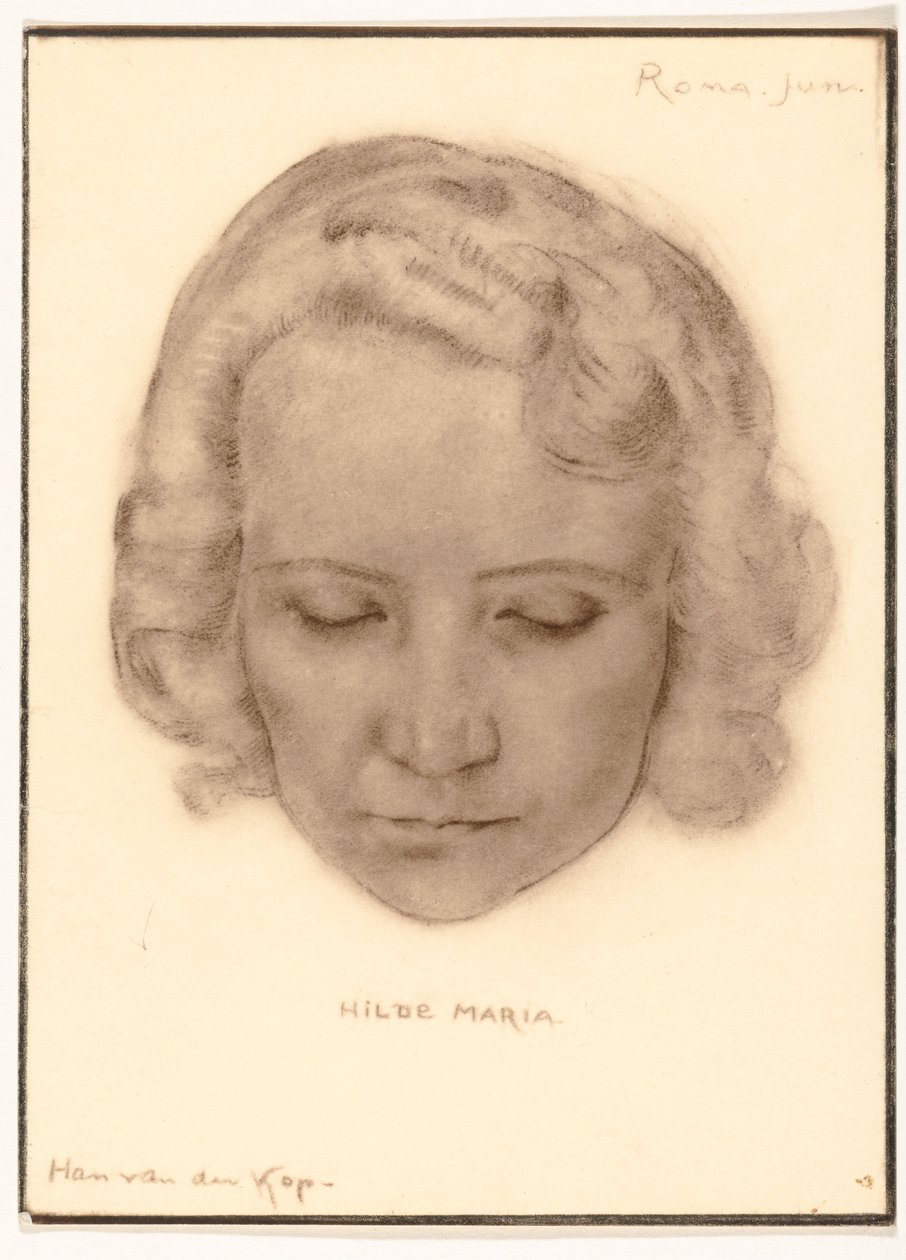 Fotoreproduksjon av et portrett av Hilde Maria av Han van der Kop av Adriaan Bijl (attributed to)