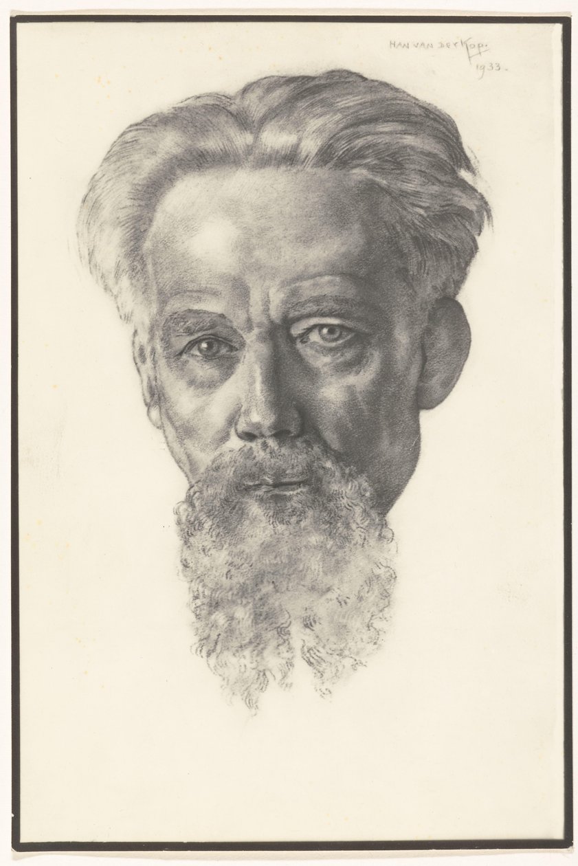 Fotoreproduksjon av et portrett av en mann av Han van der Kop av Adriaan Bijl