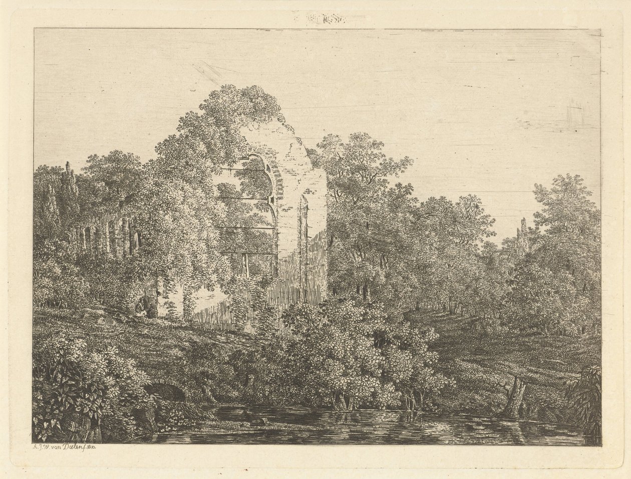 Ruin av Huis ter Haar av Adriaan Jacob Willem van Dielen