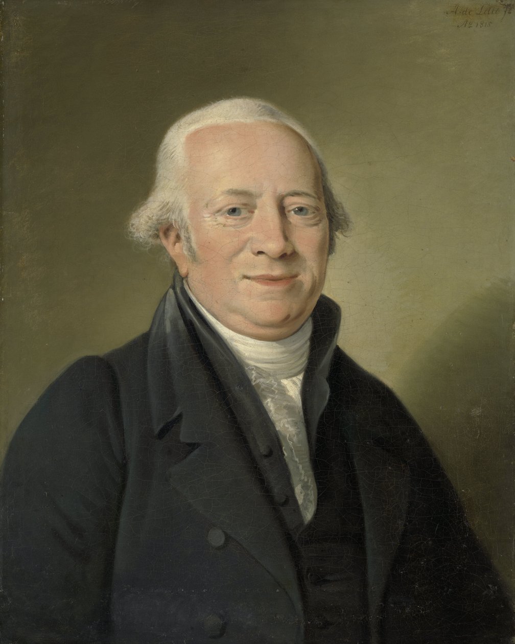 Cornelis Sebille Roos (1754-1820), kunsthandler i Amsterdam og keeper ved Nationale Konst-Gallery i Huis ten Bosch, Haag av Adriaan de Lelie