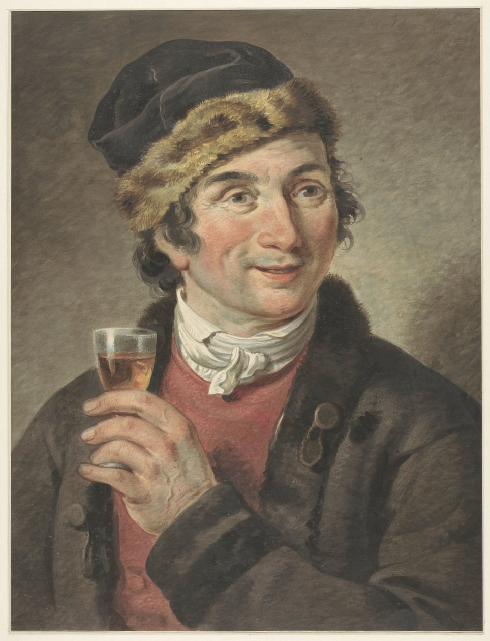 Portrett av Adriaan de Lelie, med hatt på av Adriaan de Lelie