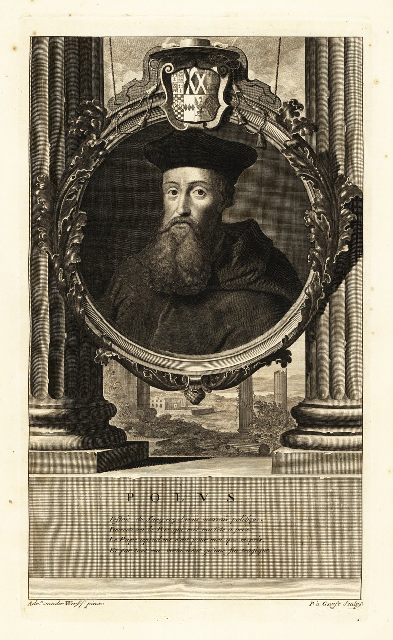 Reginald Pole (1500-1558) (gravering) av Adriaan van der (after) Werff