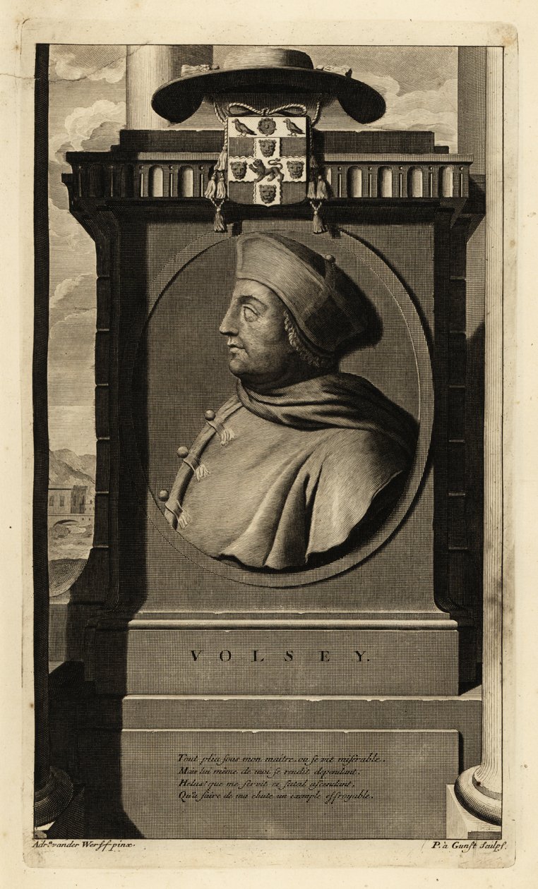 Thomas Wolsey (1473-1530) (gravering) av Adriaan van der (after) Werff