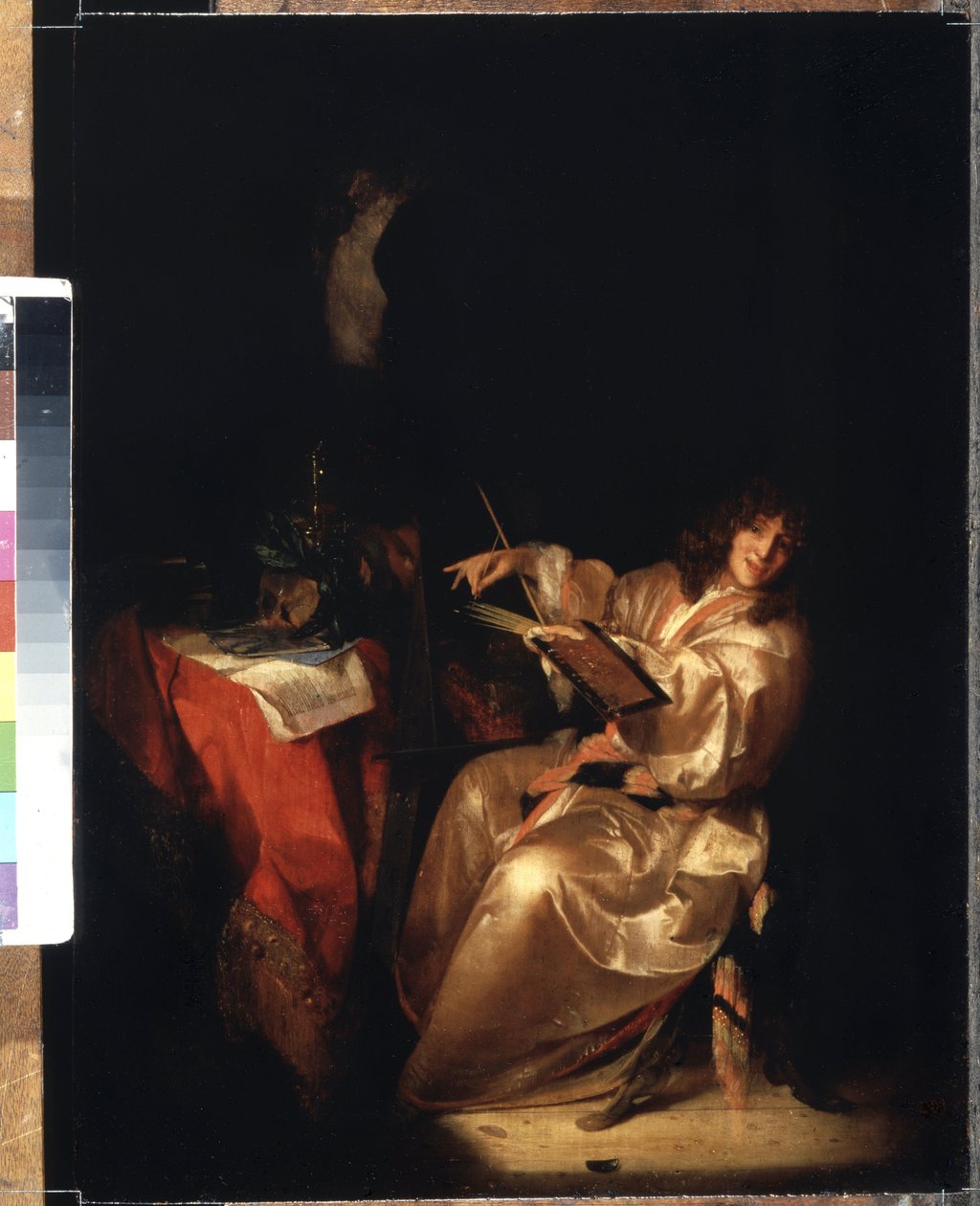 Selvportrett. Maleri av Adriaen van der Werff (1659-1722). Olje på tre, 38,5 x 29 cm av Adriaan van der Werff