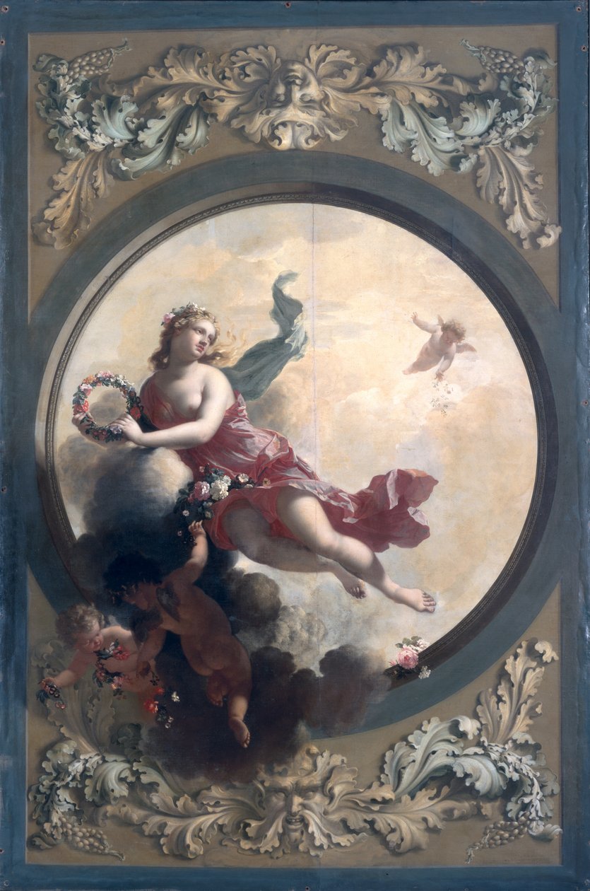 Flora med blomsterspredende Putti, 1696 av Adriaan van der Werff