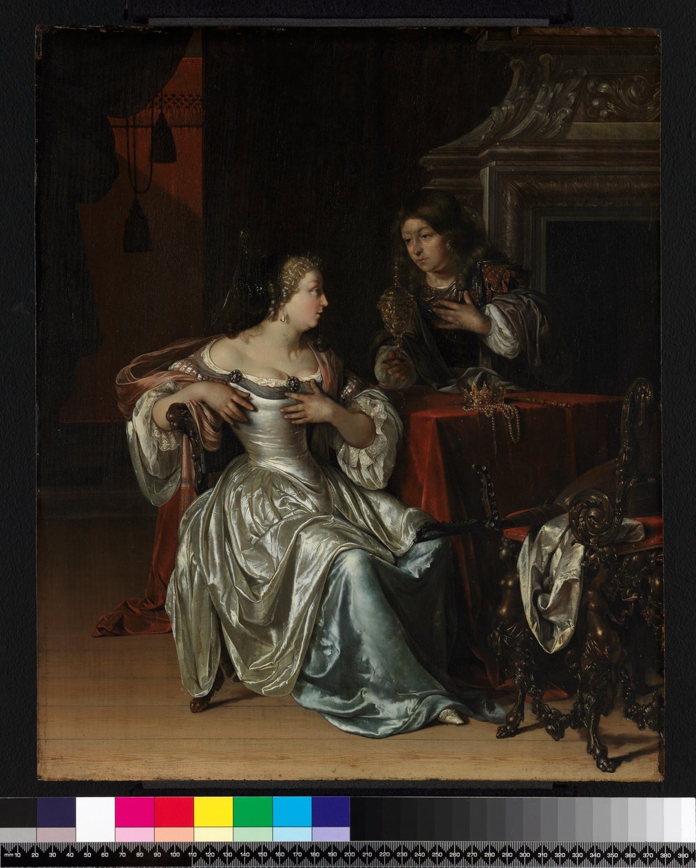 Tancreds tjener presenterer hjertet til Guiscard i en gyllen kopp til Guismond, 1675 av Adriaan van der Werff