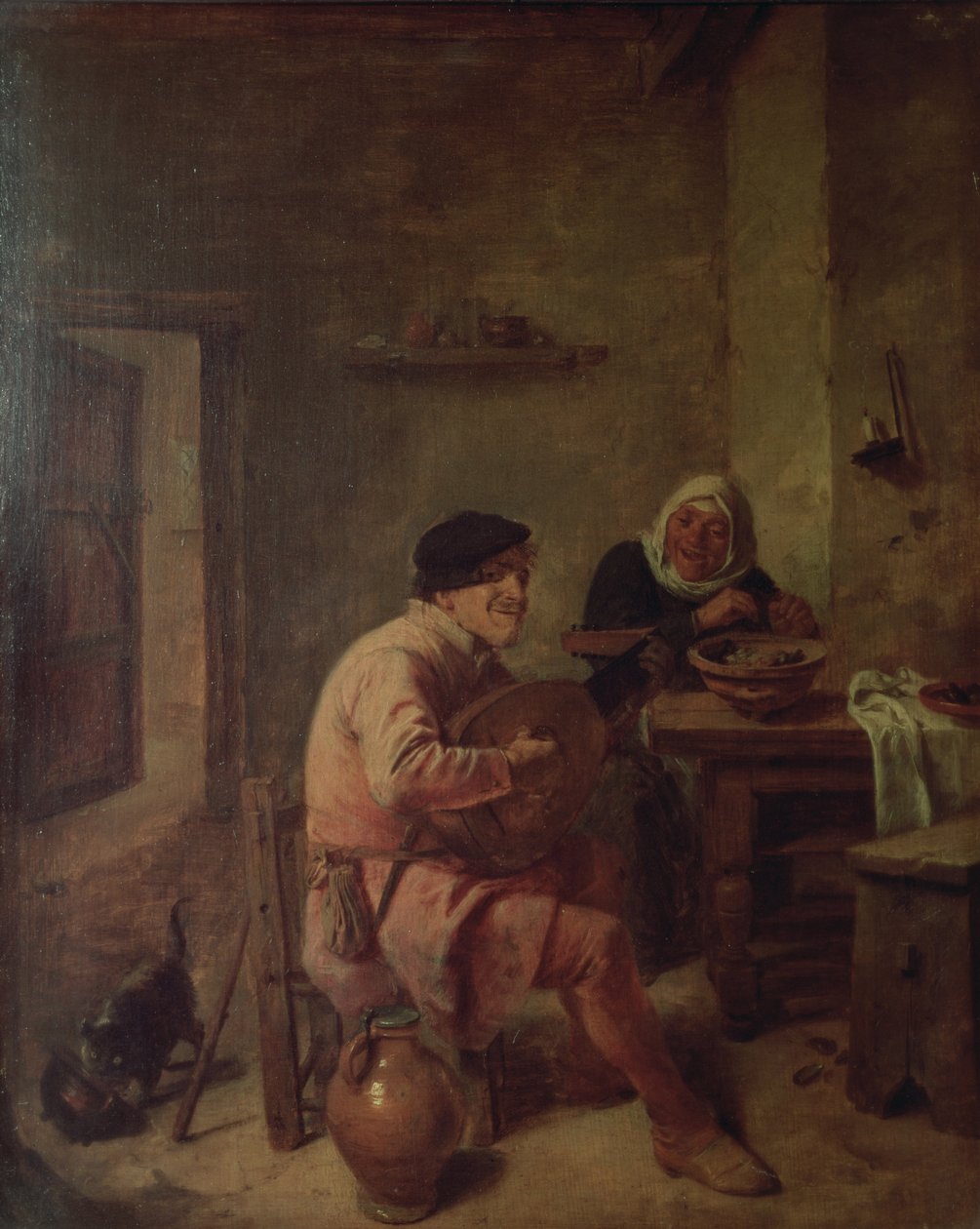 Et interiør med figurer av Adriaen Brouwer