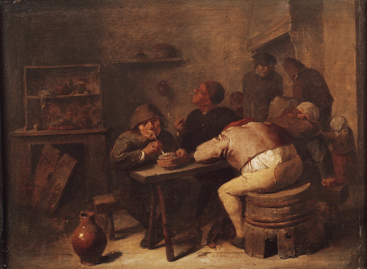 Interiør med røykere av Adriaen Brouwer