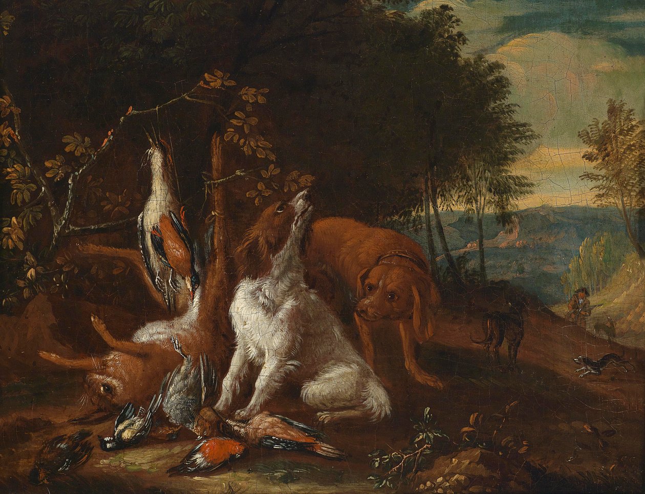 Landskap med jaktstilleben av Adriaen de Gryef