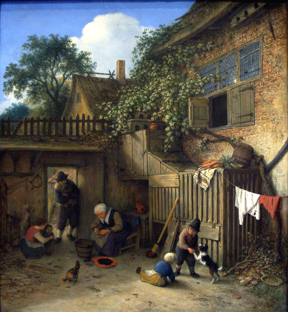 Hyttens dørplass av Adriaen Jansz. van Ostade