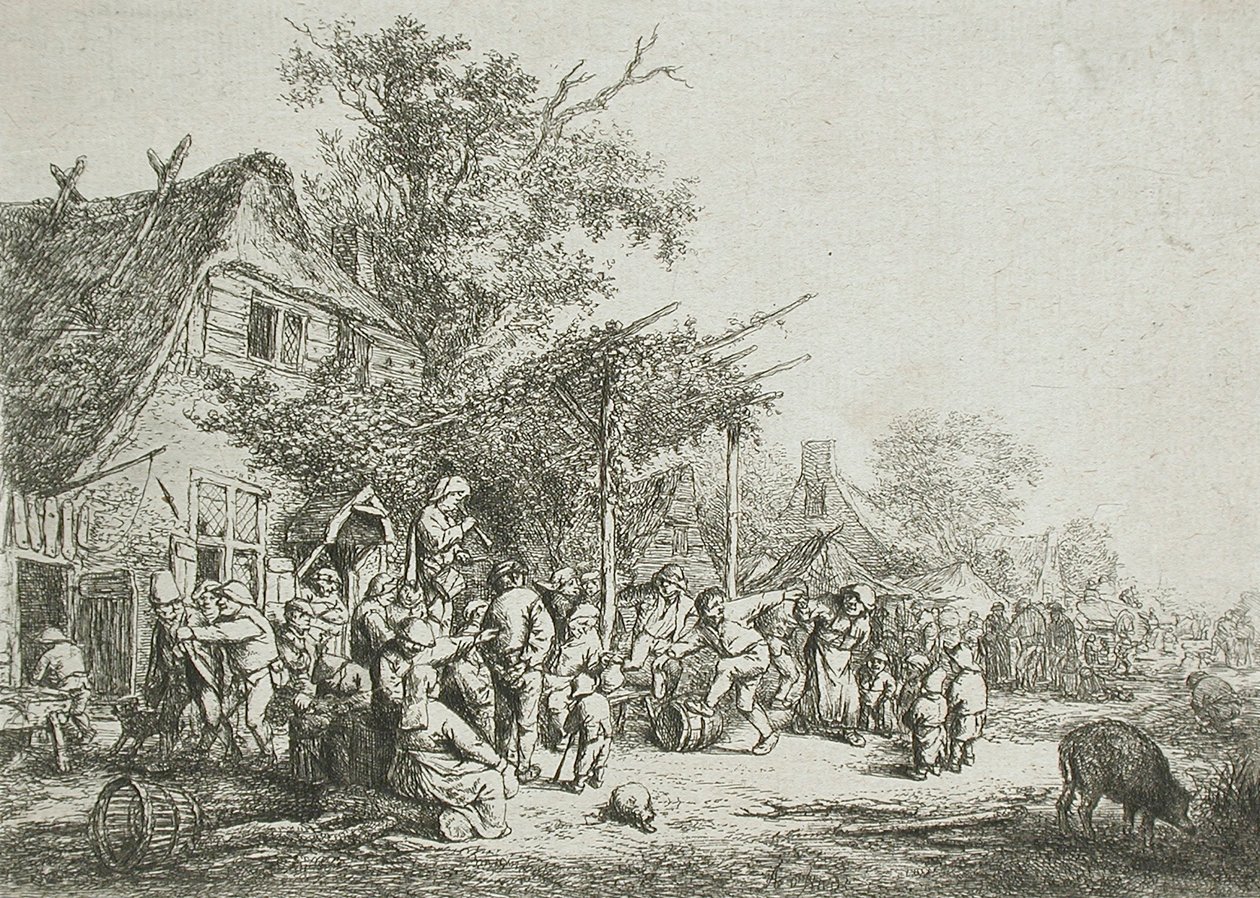 Landsbyfestival under espalier av Adriaen Jansz. van Ostade
