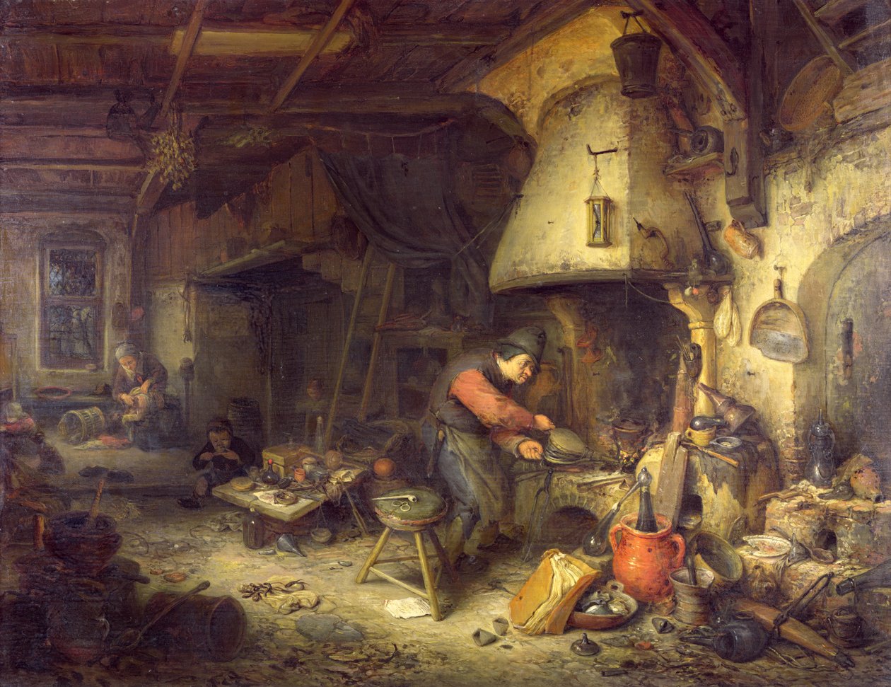 En alkymist, 1611 (olje på eik) av Adriaen Jansz. van Ostade
