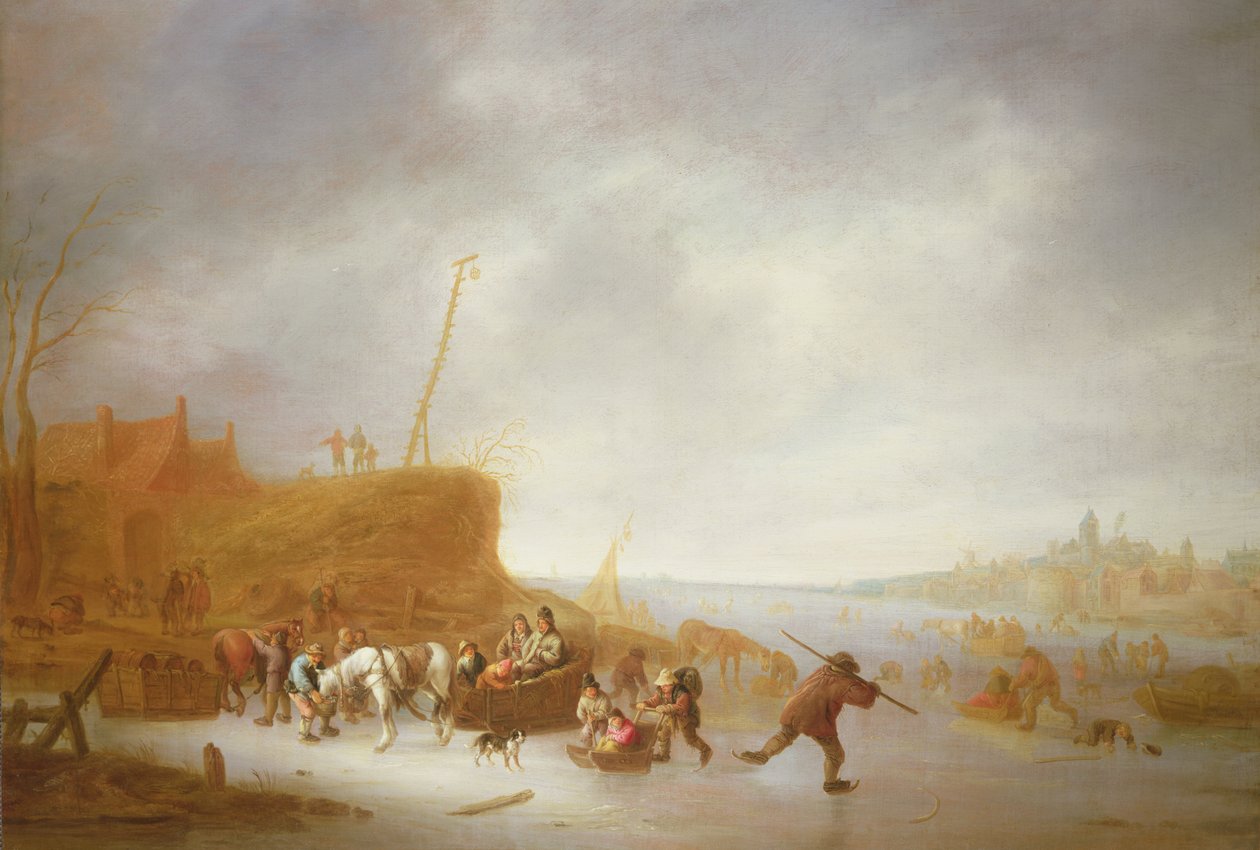 Vinterlandskap med skatere av Adriaen Jansz. van Ostade