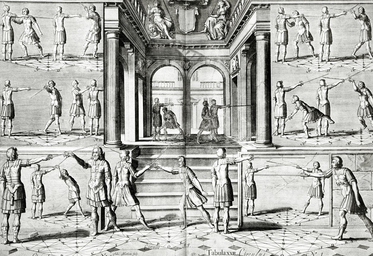 Fekteleksjonen (bw-bilde) av Adriaen Matham