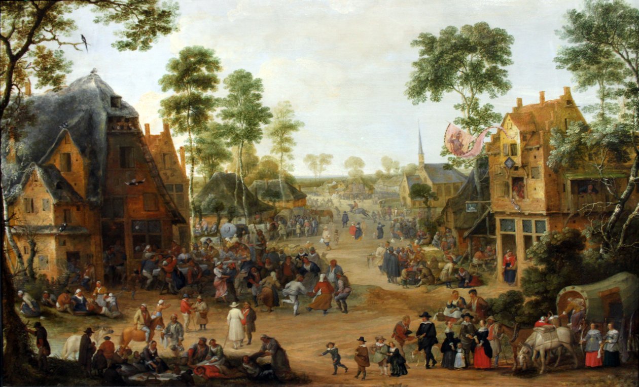 Village Church Festival av Adriaen van Stalbemt