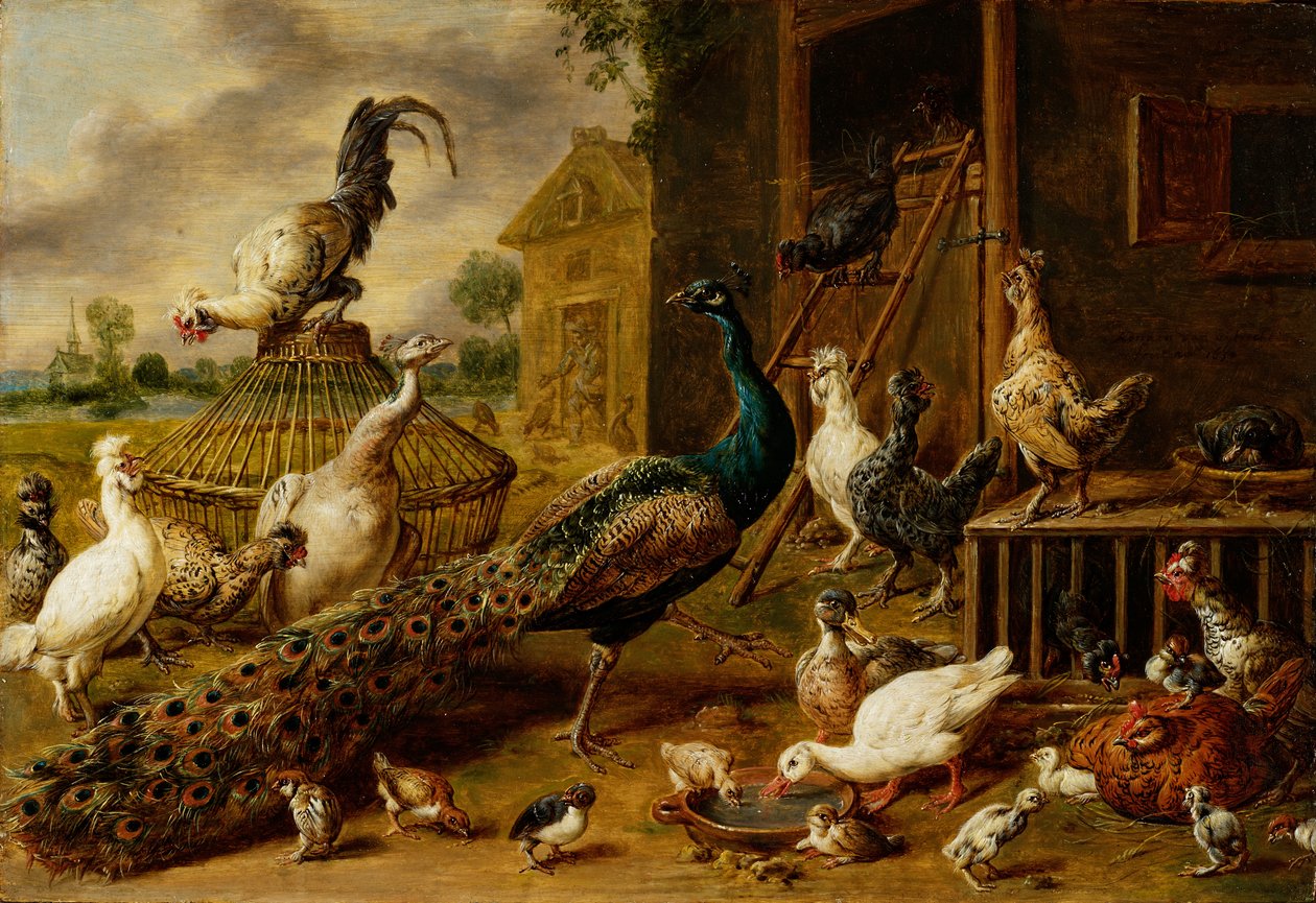Fjørfefarm, 1650 av Adriaen van Utrecht
