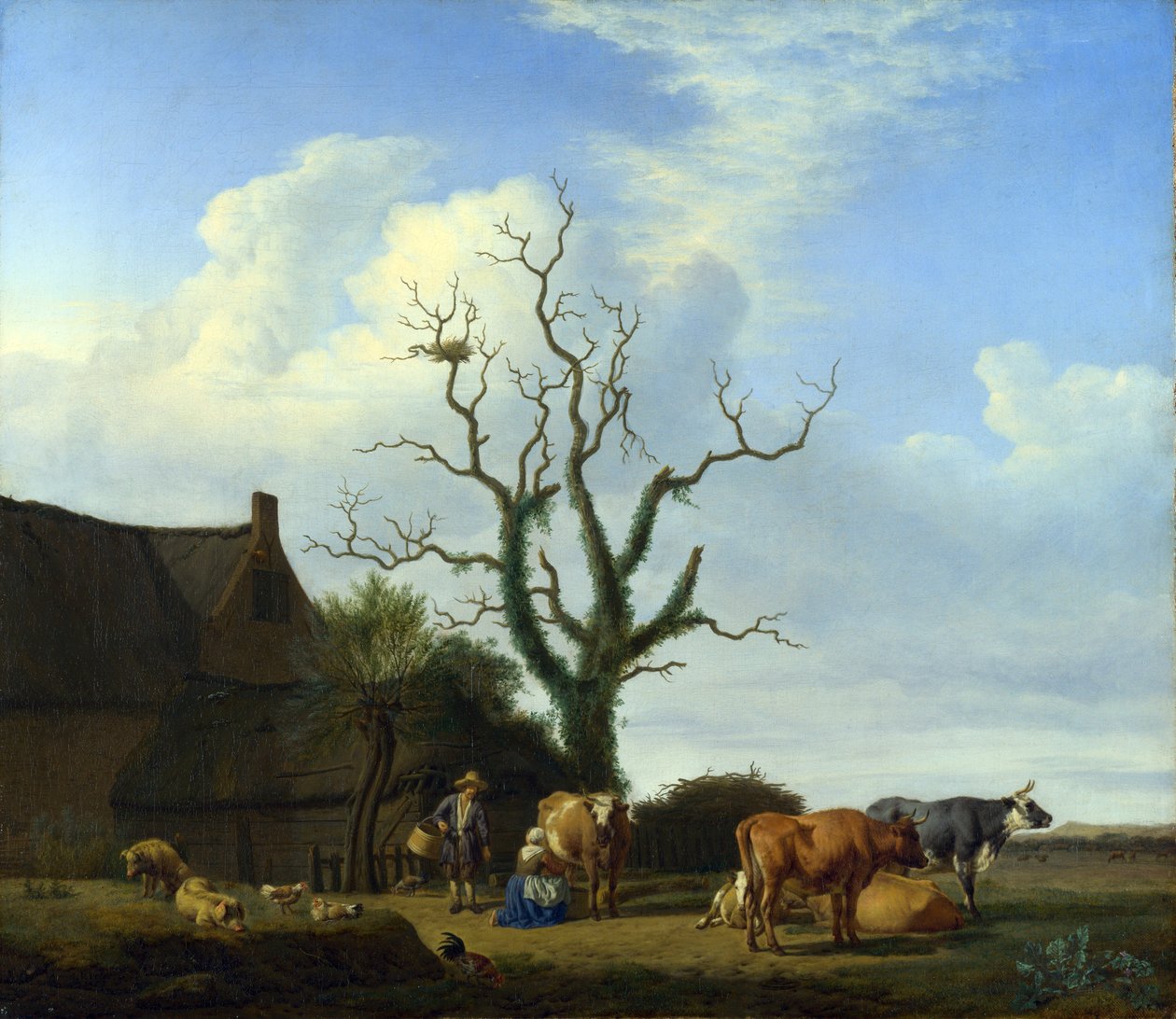 En gård med et dødt tre av Adriaen van de Velde