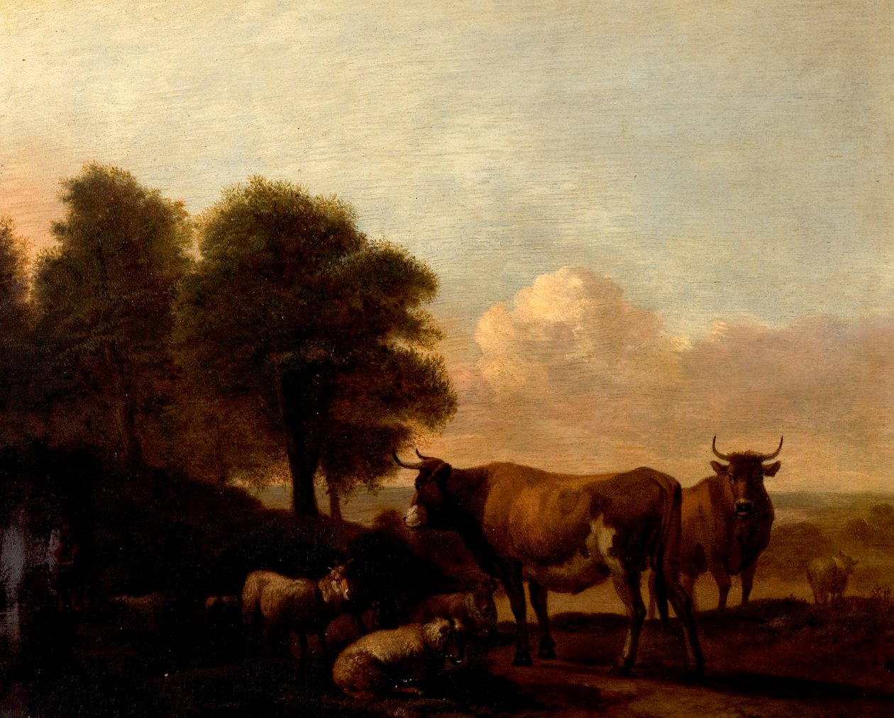 Landskap med storfe av Adriaen van de Velde