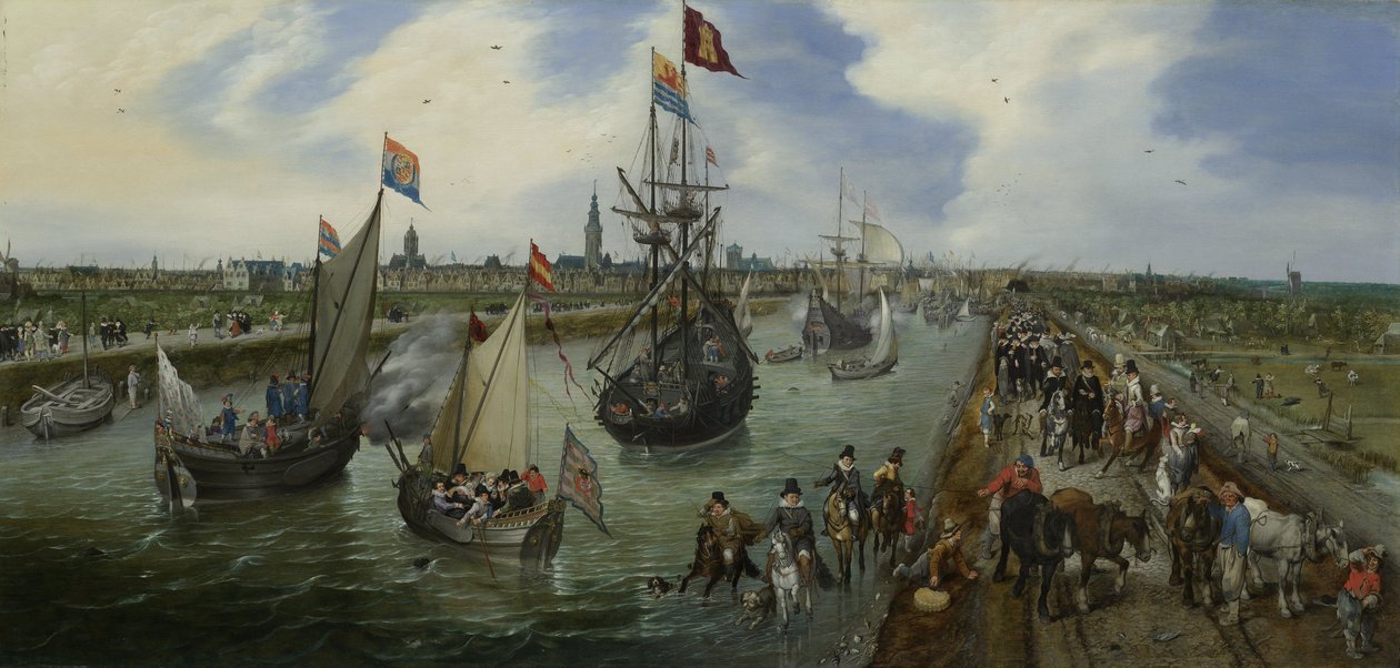 Havnen i Middelburg av Adriaen van de Venne  