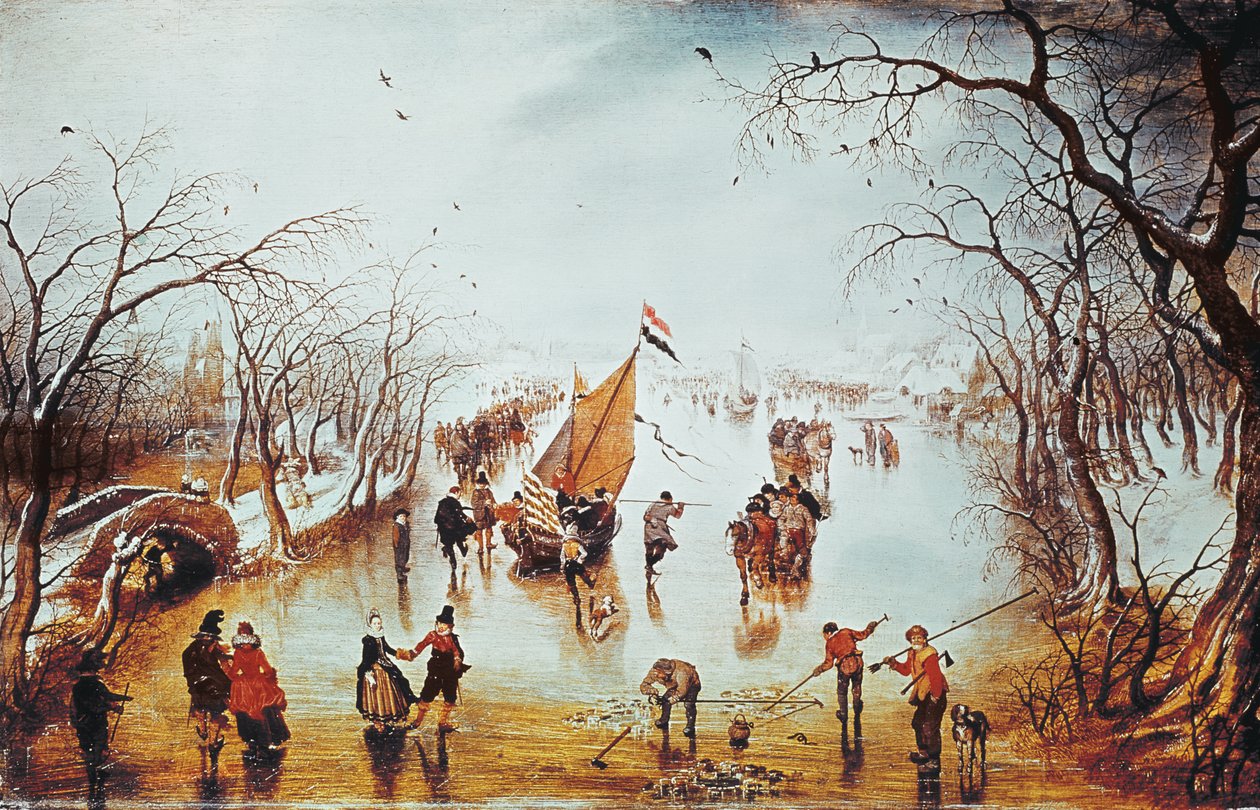 Vinterscene (panel) av Adriaen van de Venne
