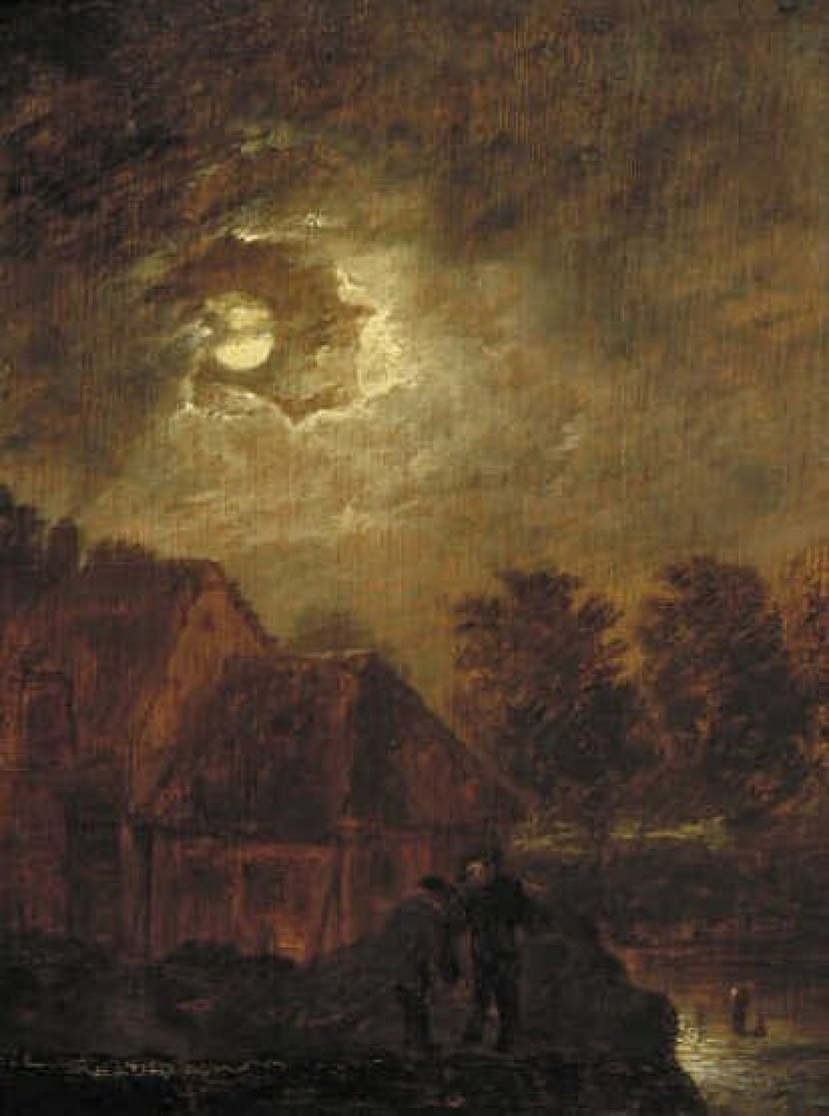 Gård i måneskinn av Adriaen Brouwer