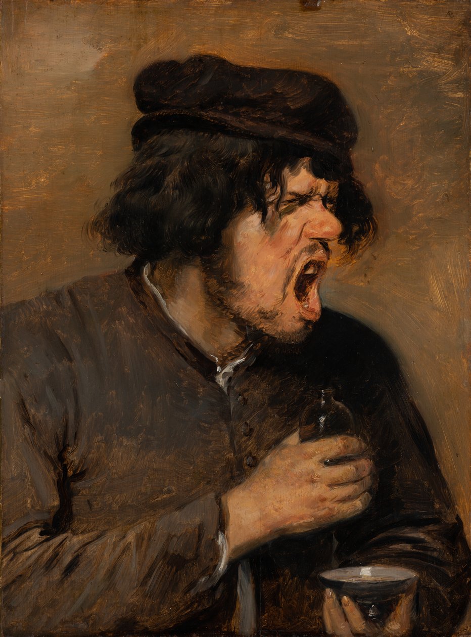 The Bitter Potion, ca. 1636-38 (olje på eik) av Adriaen Brouwer