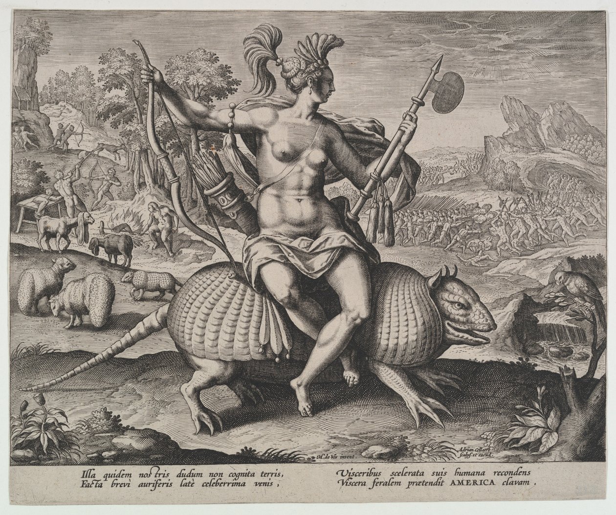 Amerika, fra de fire kontinenter,.n.d. av Adriaen Collaert