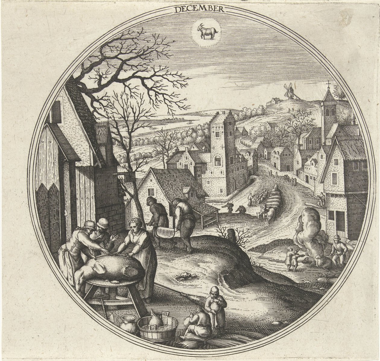 desember De tolv månedene (serietittel) av Adriaen Collaert