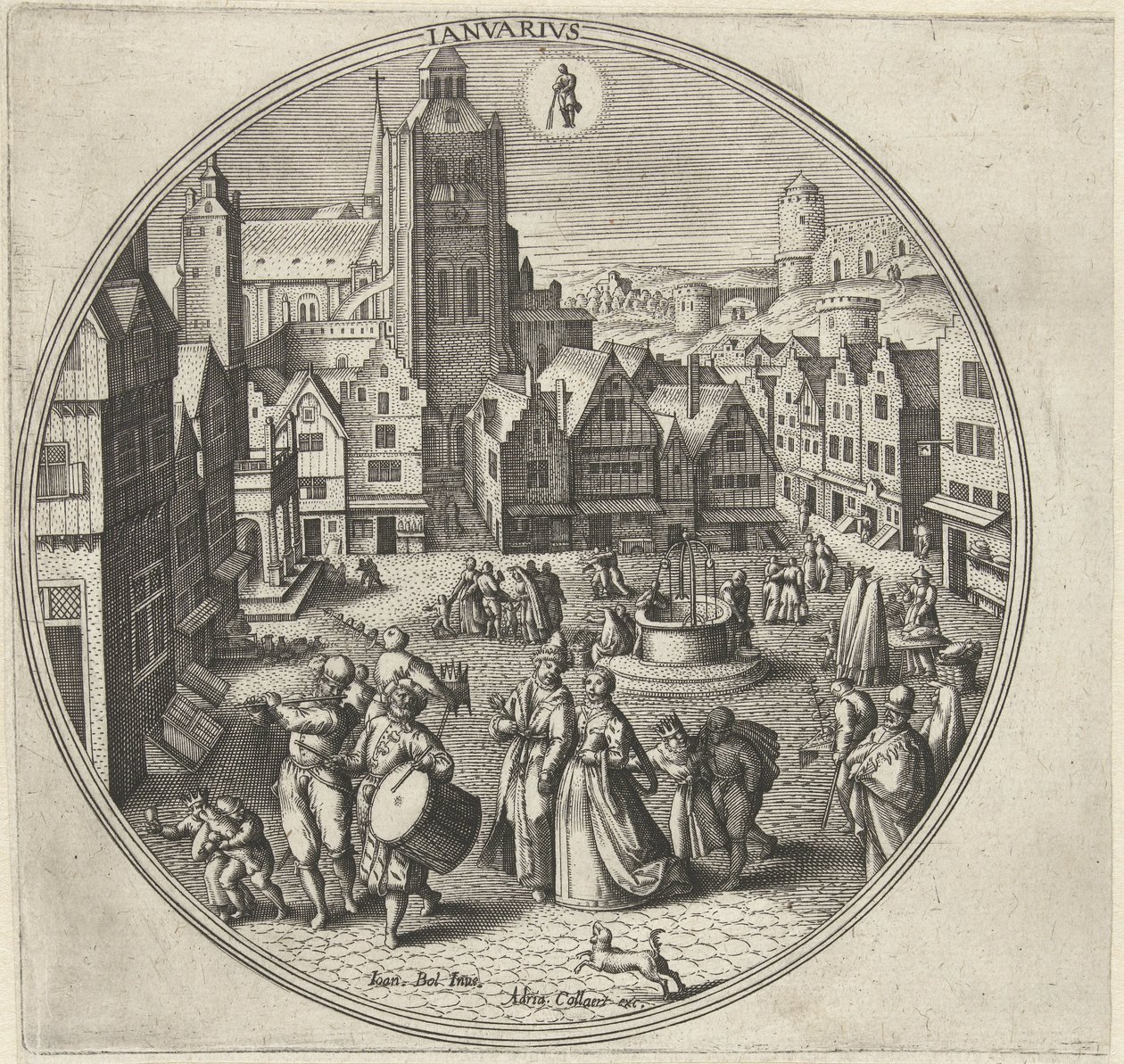 januar Ianvarivs (tittel på objekt) De tolv månedene (serietittel) av Adriaen Collaert