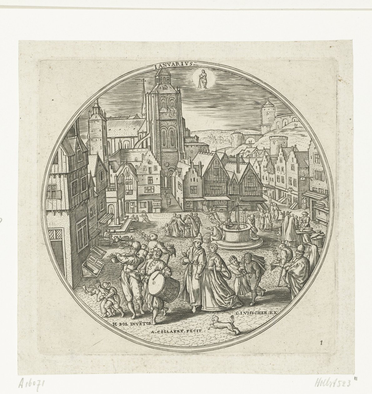 Januar Ianvarivs (tittel på objekt) The Twelve Months (serietittel) av Adriaen Collaert