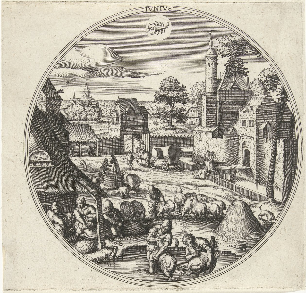 juni Jvnivs (tittel på objekt) De tolv månedene (serietittel) av Adriaen Collaert
