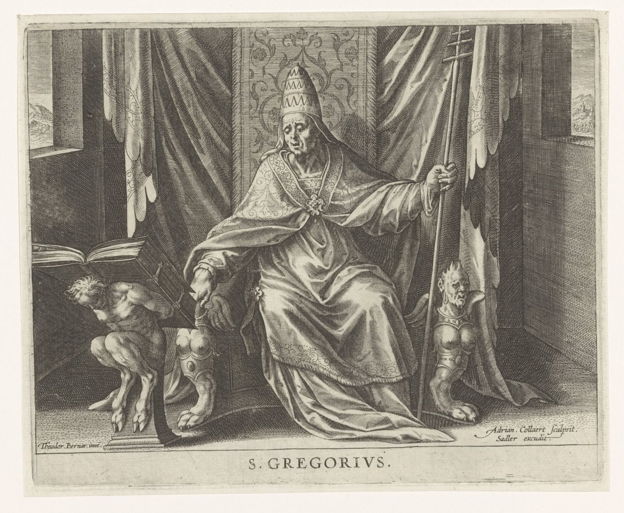 Kirkefar Gregory De fire kirkefedre (serietittel) av Adriaen Collaert