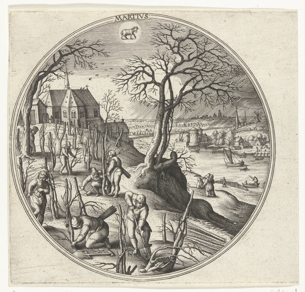 mars Martivs (tittel på objekt) De tolv månedene (serietittel) av Adriaen Collaert
