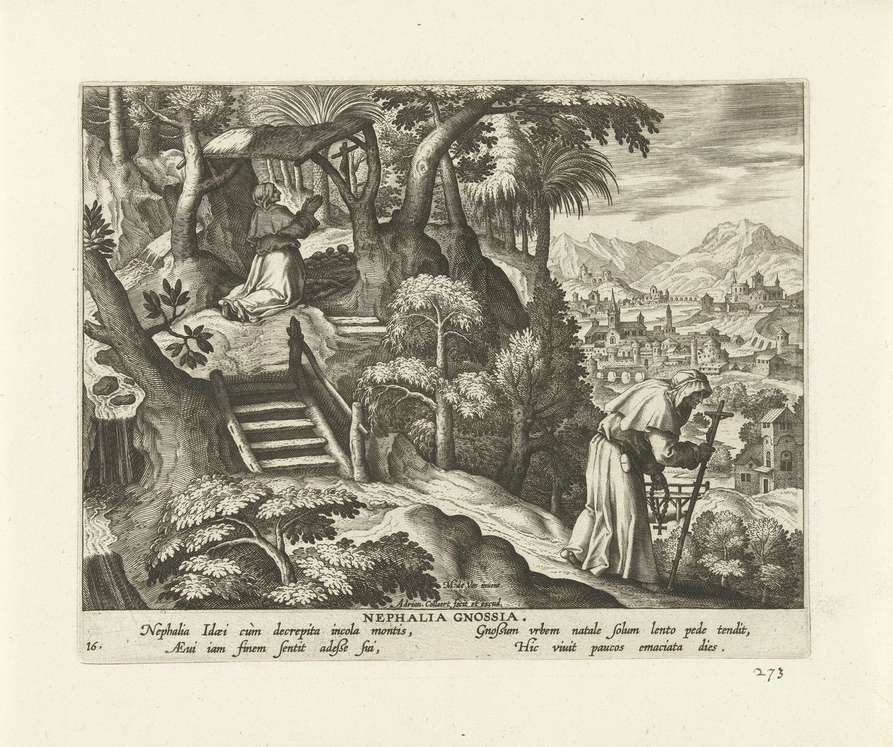 Nephalia av Knossos Nephalia Gnossia (tittel på objekt) Kvinnelige eremitter (serietittel) Solitvdo sive vitae foeminarvm anachoritarvm (serietittel) av Adriaen Collaert