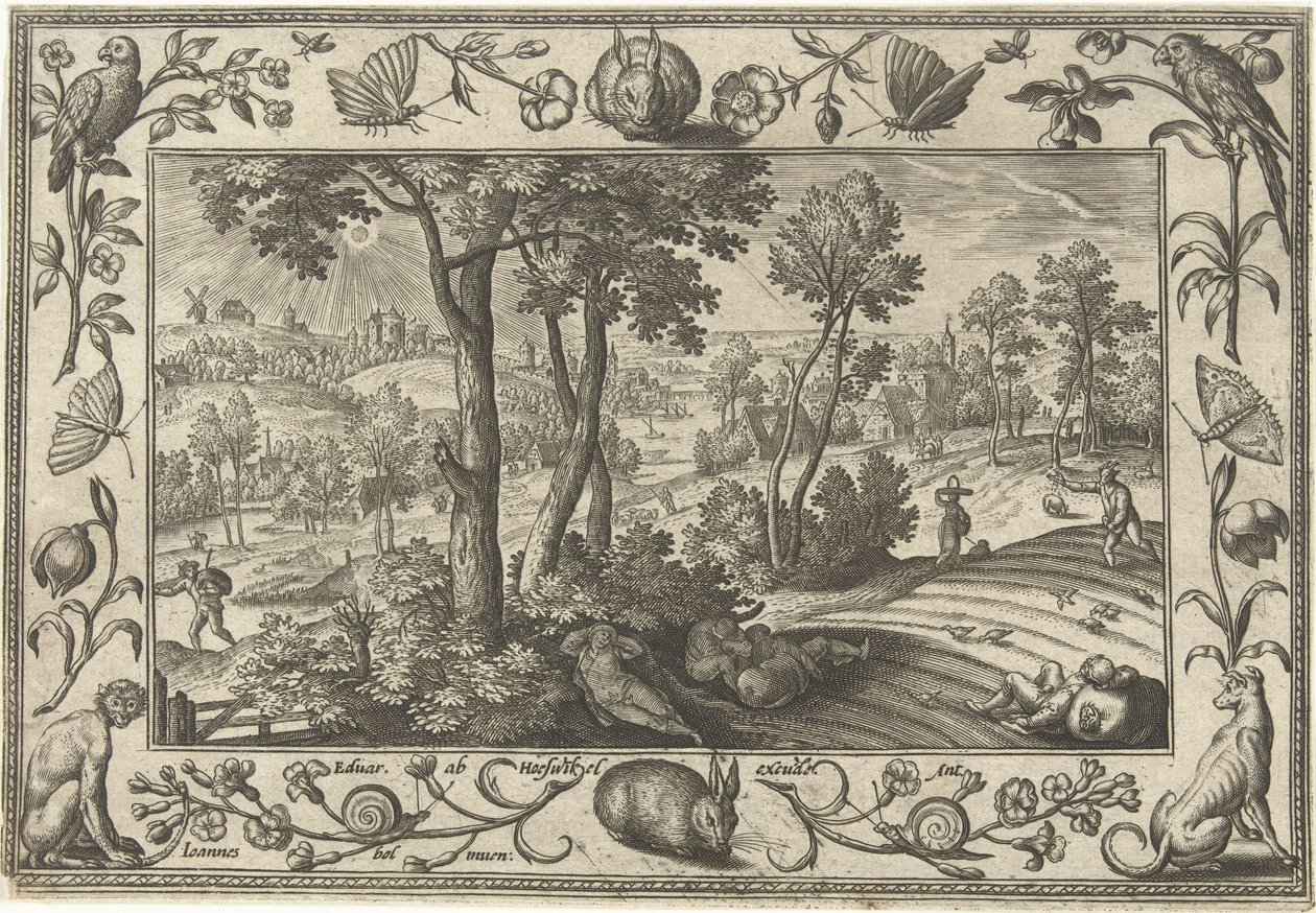 Ugress blant hveten Landskap med bibelske, mytologiske scener og jaktscener (serietittel) av Adriaen Collaert