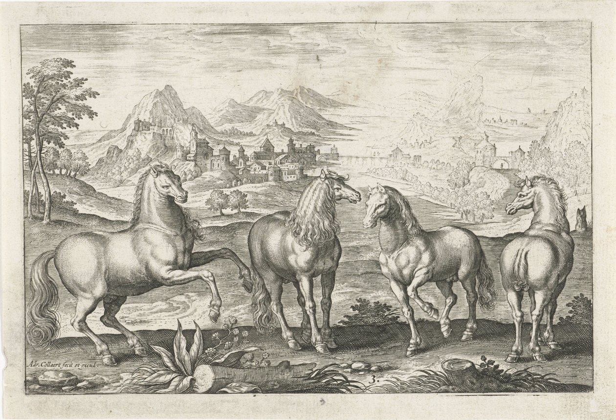 Hester Firebeinte dyr (serietittel) Animalivm Qvaddrvpedvm (serietittel) av Adriaen Collaert