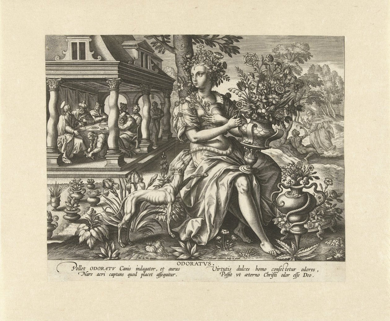 Lukt Odoratvs (tittel på objekt) The Five Senses (serietittel) av Adriaen Collaert