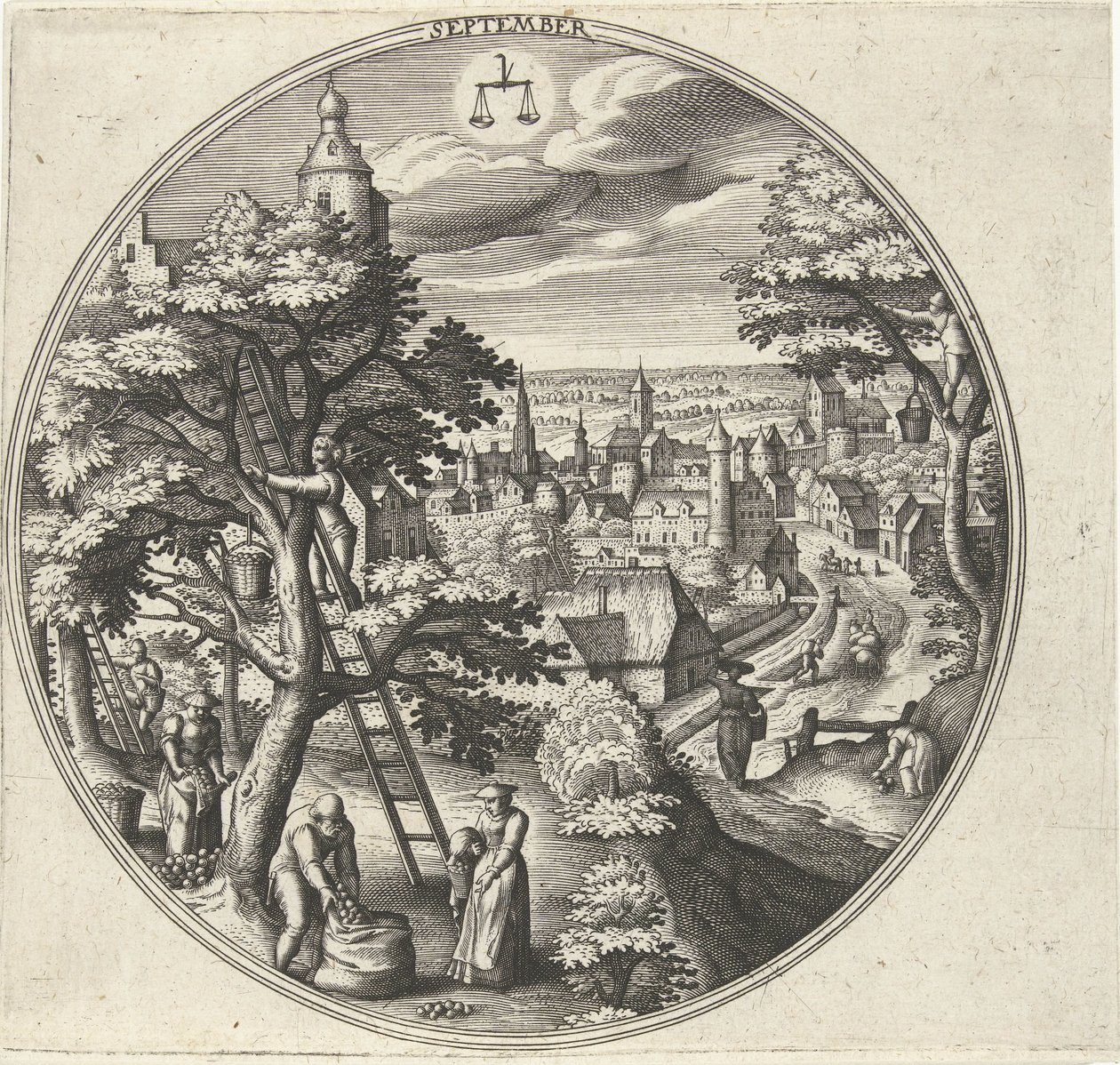 september De tolv månedene (serietittel) av Adriaen Collaert