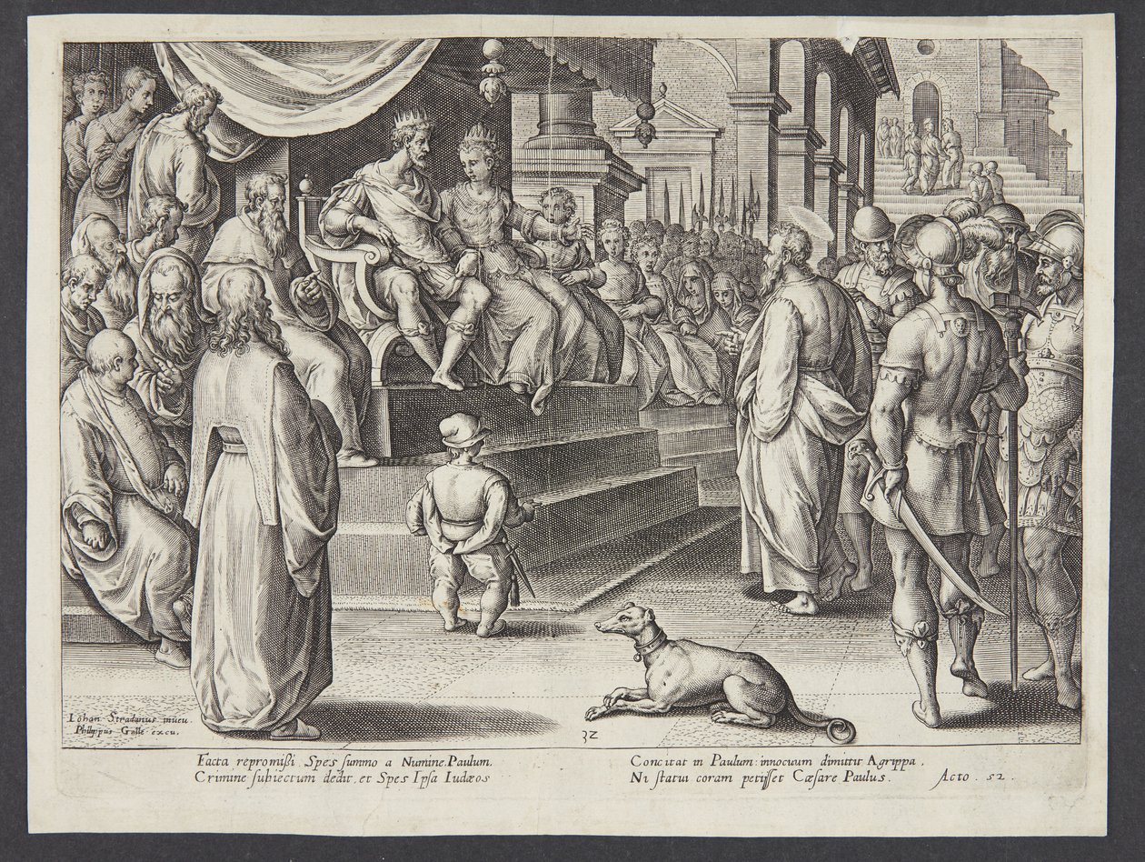 St. Paulus før Festus og Agrippa av Adriaen Collaert