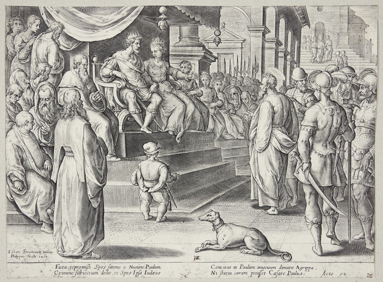 St. Paulus før Festus og Agrippa av Adriaen Collaert