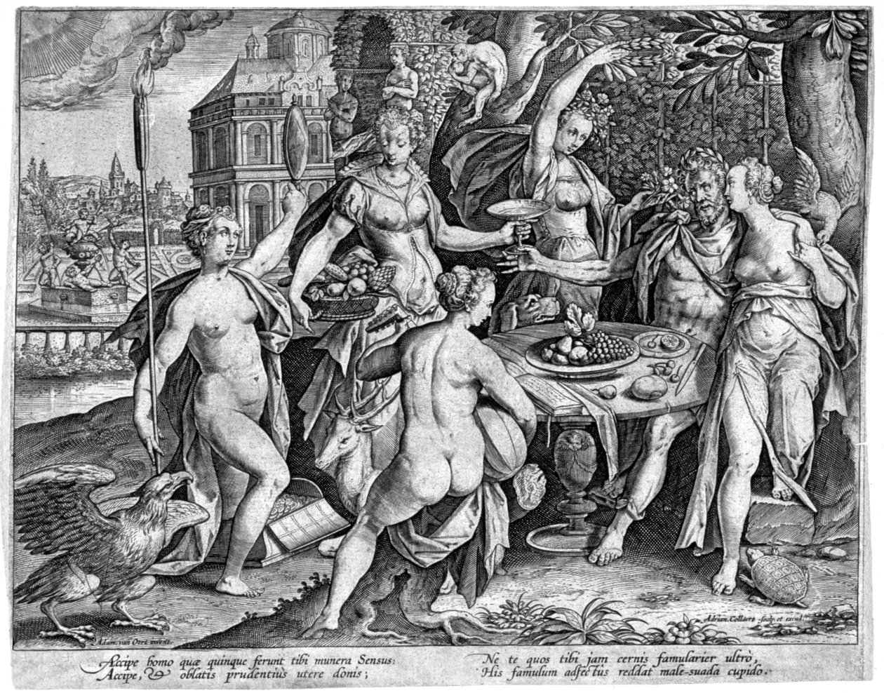 De fem sansene, slutten av 1500-tallet av Adriaen Collaert