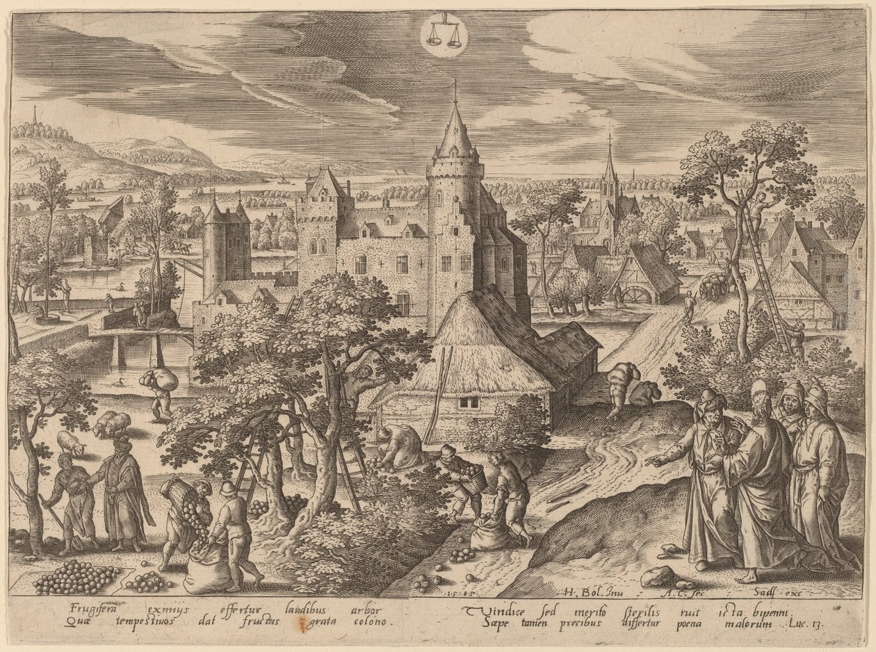Lignelsen om det golde fikentreet av Adriaen Collaert after Hans Bol