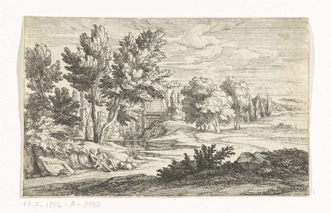 Landskap med gravmonument av Adriaen Frans Boudewyns
