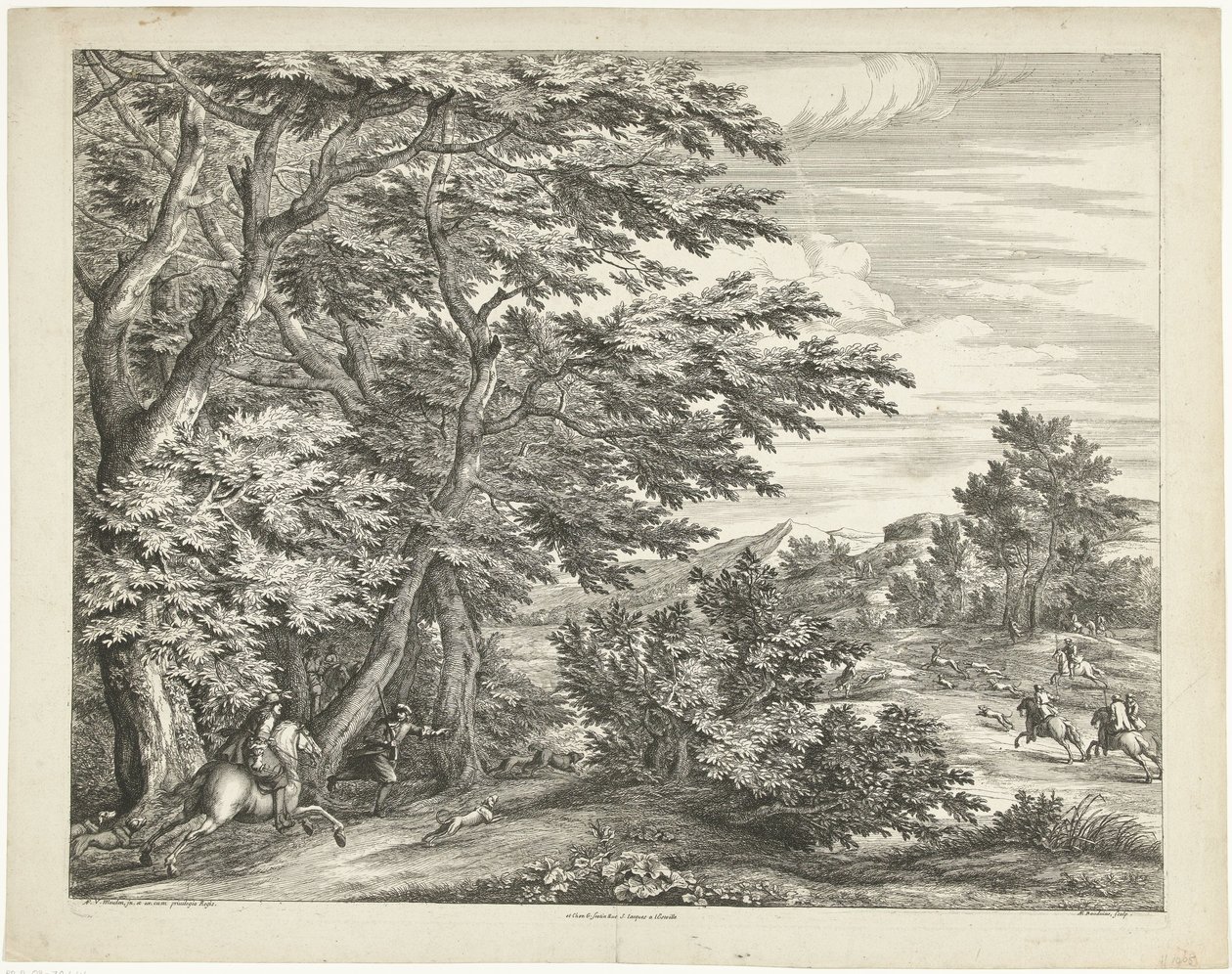 Landskap med rådyrjakt av Adriaen Frans Boudewyns