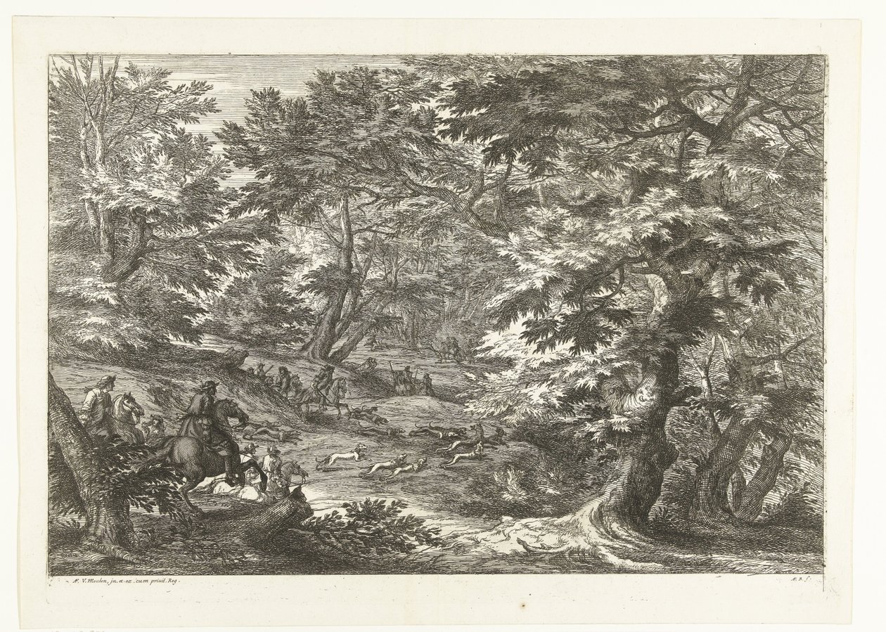 Landskap med revejakt Landskap med jegere (serietittel) av Adriaen Frans Boudewyns