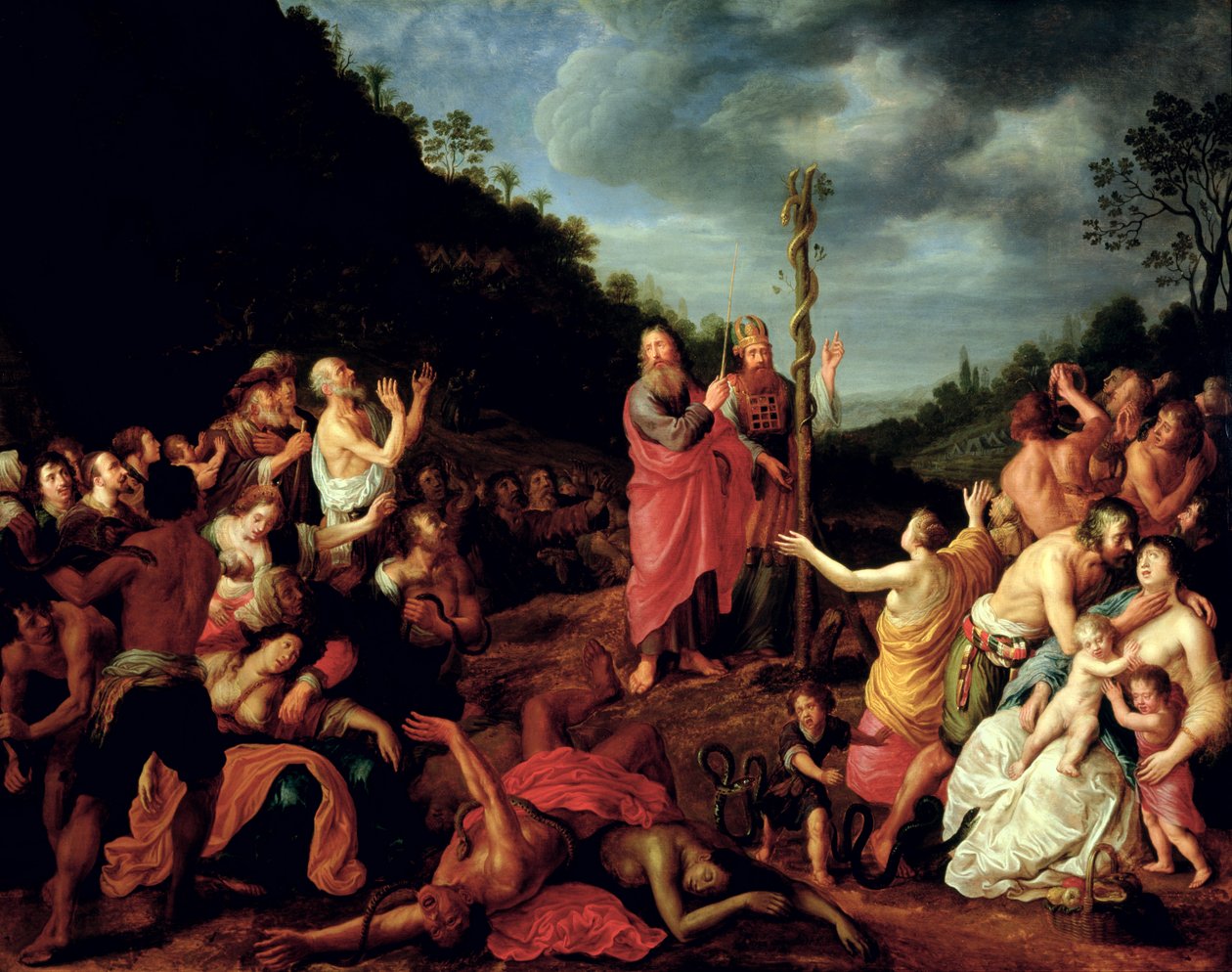 Moses and the Brazen Serpent, 1640 av Adriaen I van Nieulandt