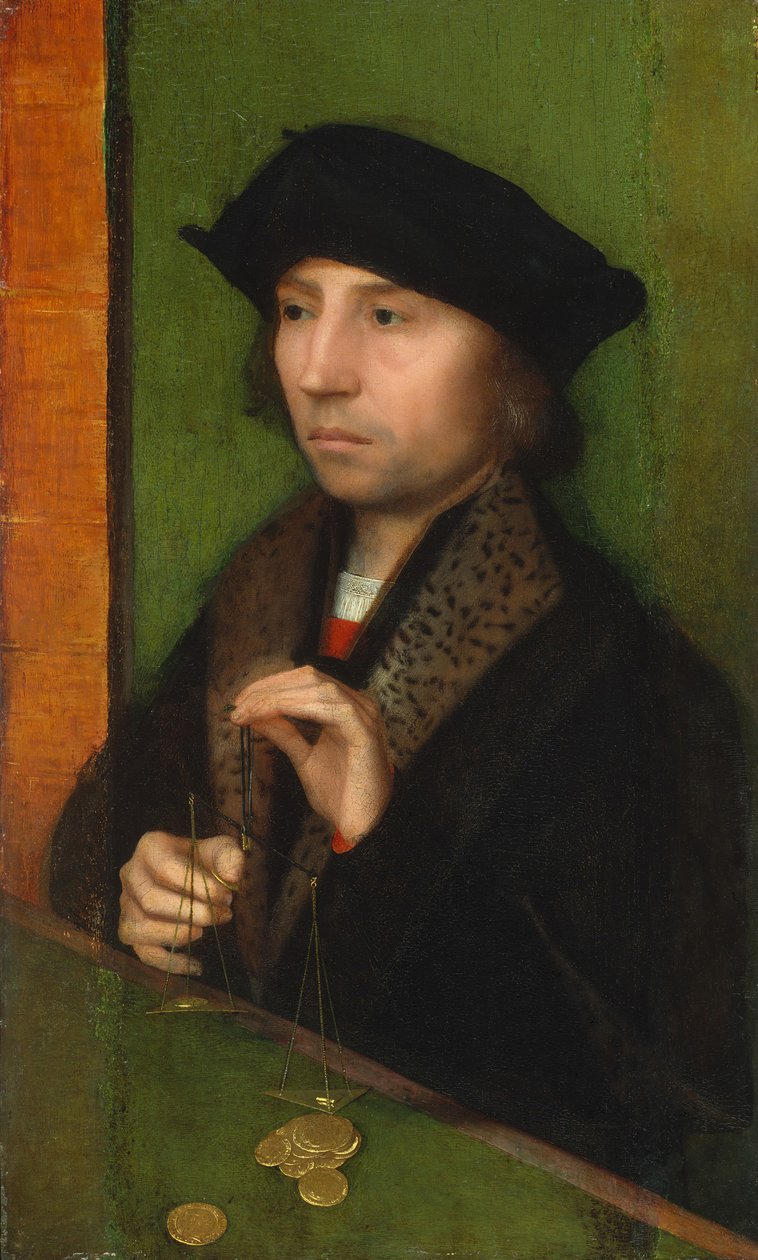 Mann som veier gull, ca. 1515-20. av Adriaen Isenbrandt