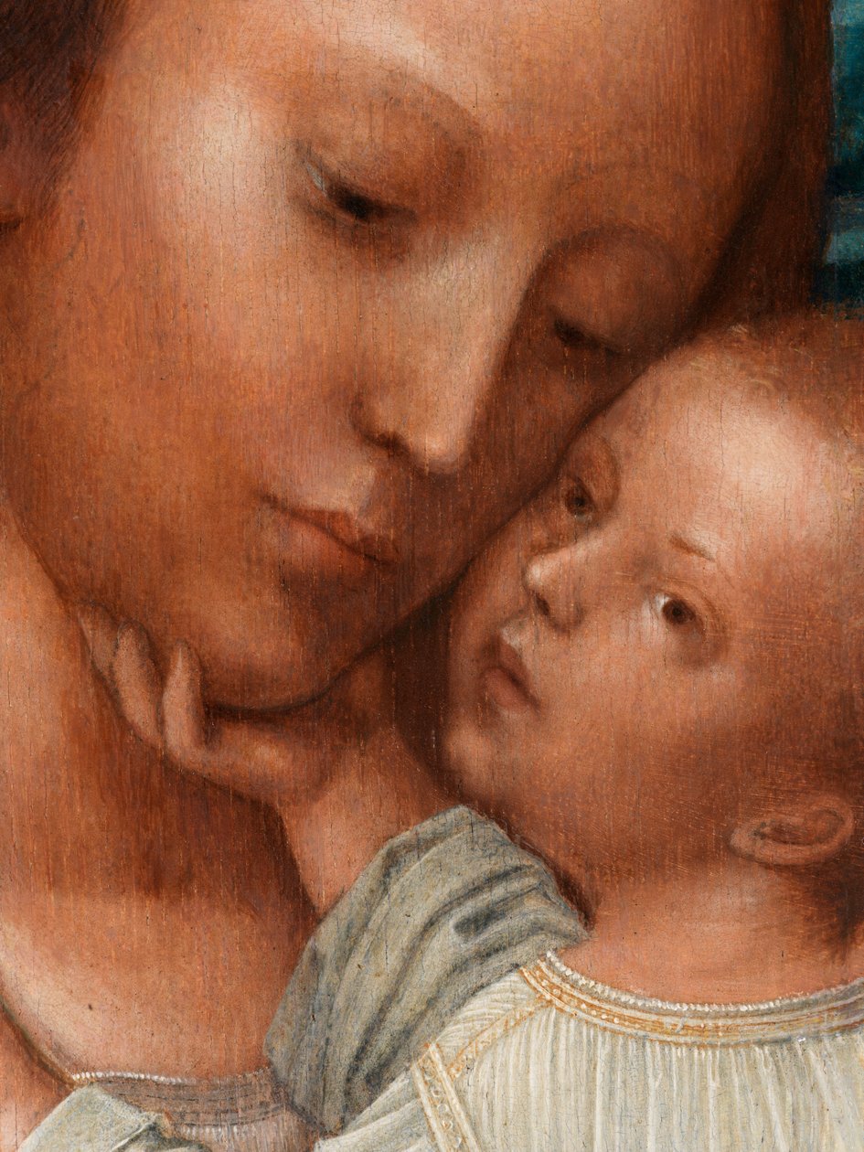 Detalj av Madonna med døperen Johannes og den hellige Hieronymus (olje på panel) av Adriaen Isenbrandt or Isenbrant